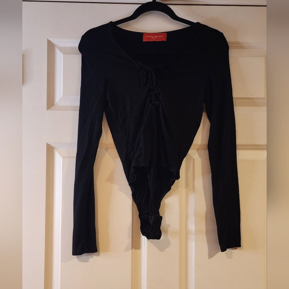 Akira Chicago black long sleeve bodysuit M